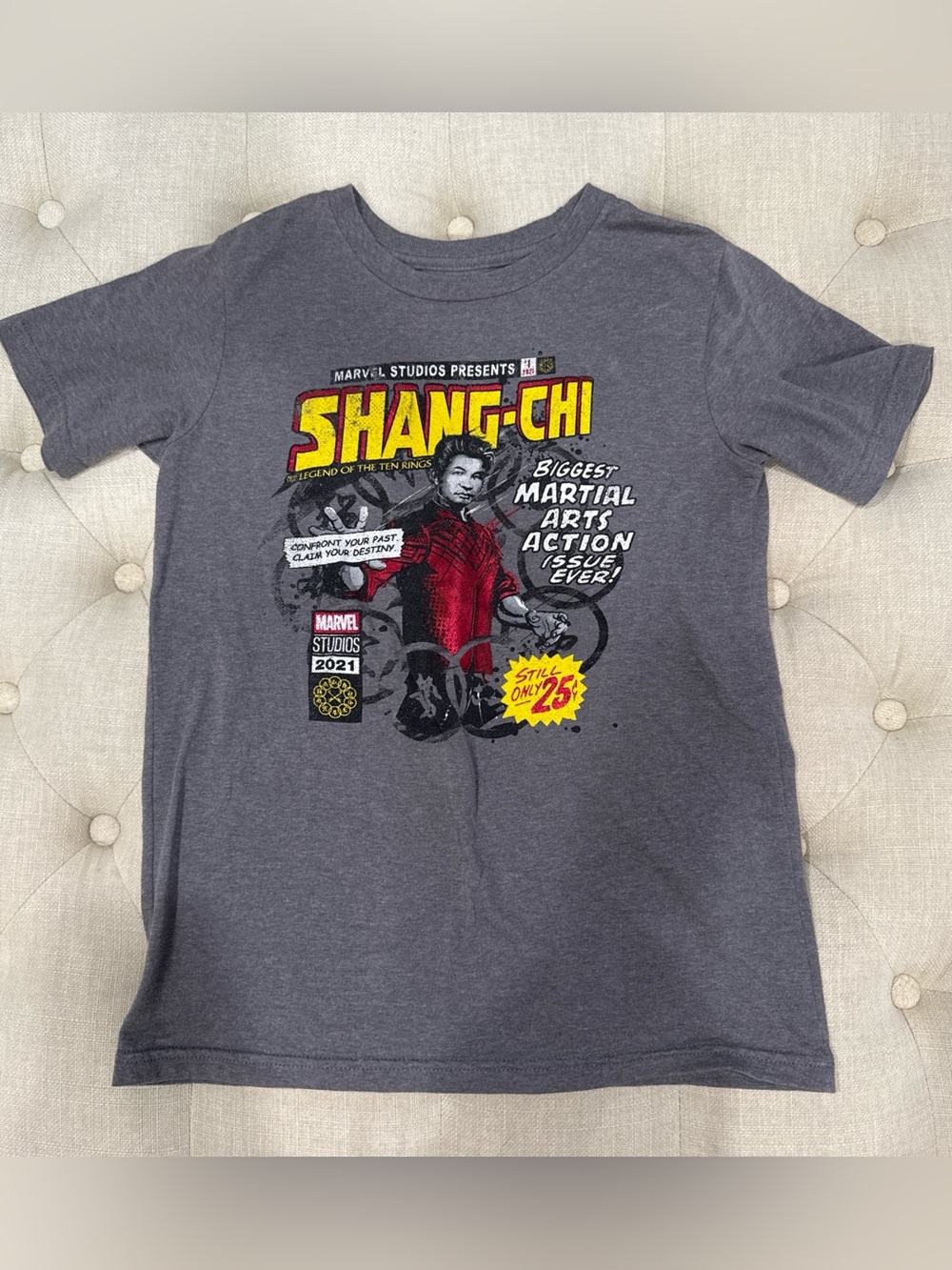 Marvel Shang-Chi Kids Graphic Tee - Gray, Red, Yellow
